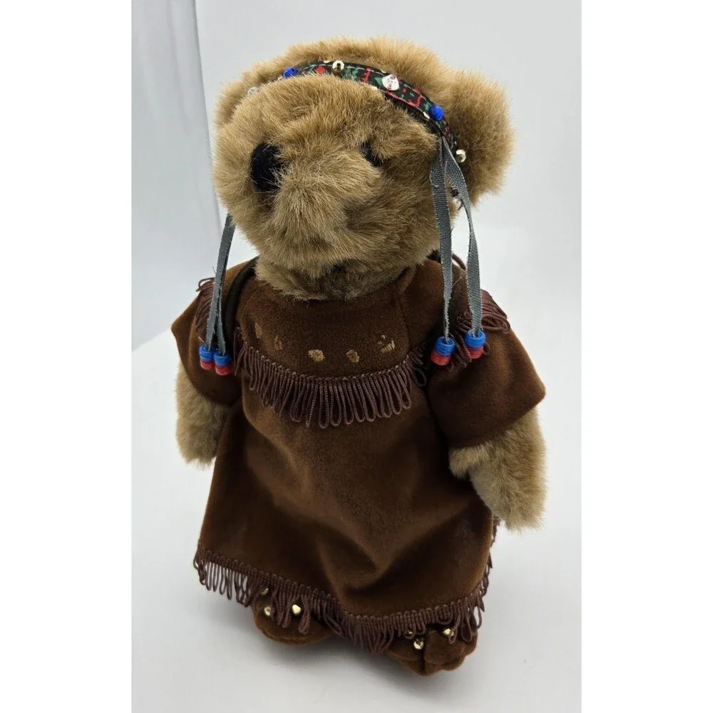Native American Bear Female Jointed 12 Inch Teddy‎ Bear Plush Figure & Baby Bear